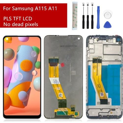 For Samsung Galaxy A115 LCD Display Touch Screen Digitizer Assembly +Frame for Samsung a11 display replacement Repair Spare Part