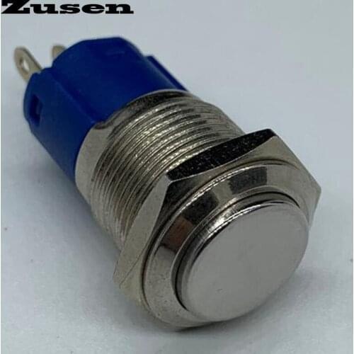 Zusen 16mm high head on/off 1no1nc metal push button switch(ZS16H-11Z/N)