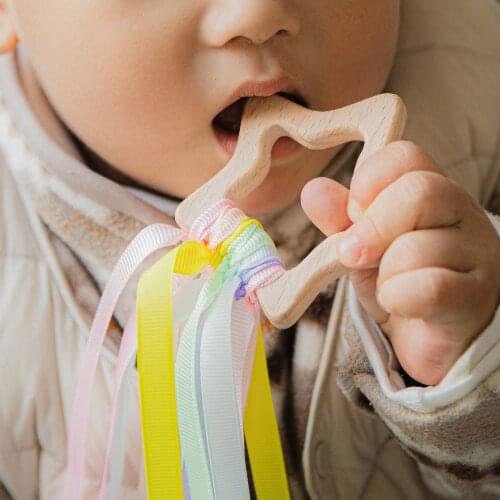 1Pc Baby Teething Hanging Toys Wooden Activity Gym Frame Stroller Hanging Pendants Toys Teether Ring Nursing Toys for Children