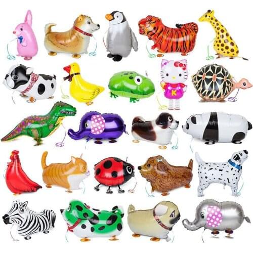 Hot 10pcs walking pet balloons animal balloon aluminum foil balloon animals Kids birthday party supply Inflatable classic toys