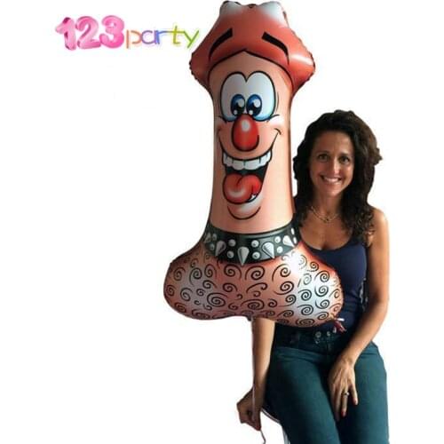 123 Party 1pcs Inflatable Penis Spoof Aluminum Floated Balloon Bachelorette Party Decor Willy Balloon Hen Stag Night Supplies