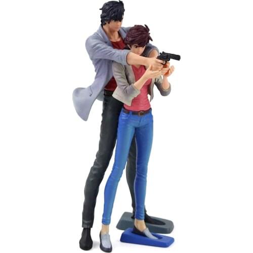 19-20cm 2 styles Anime Movie City Hunter Saeba Ryo Makimura Kaori PVC Figure Model Dolls figurine Toys