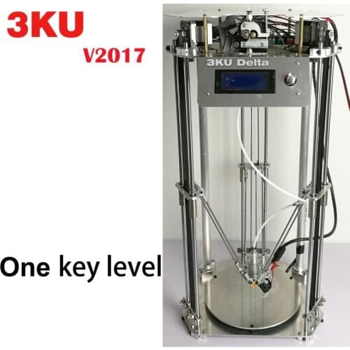 Free shipping 3KU Updated Full Metal Delta 3D Printer with heatbed one key leveling