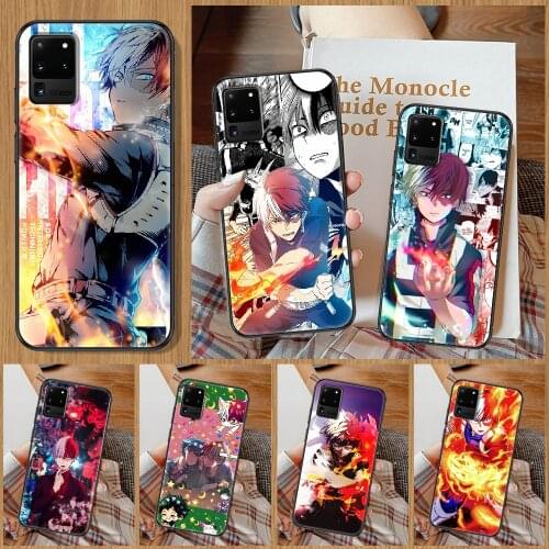 Todoroki Shoto Anime Phone case For Samsung Galaxy Note 4 8 9 10 20 S8 S9 S10 S10E S20 Plus UITRA Ultra black pretty bumper