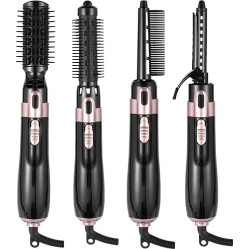 4 in 1 Hair Dryer Brush Electric Hot Air Comb Multifunction Hair Curler Straightener Curler Hair Dryer Negative Ion DIY Styling