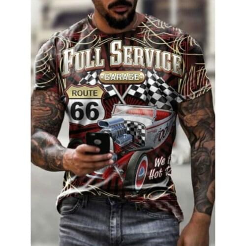 American road style T-shirt mens womens 3D printing sportswear casual Harajuku 66 polyester material
