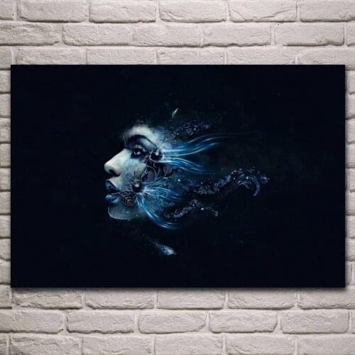 Artistic woman face makeup portrait artwork living room home wall art decor art print fabric poster KJ969