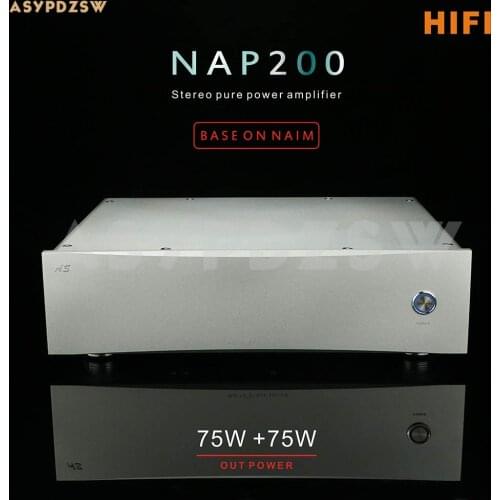 Classic Full silver NAP200 Stereo pure power amplifier Base on NAIM 75W+75W