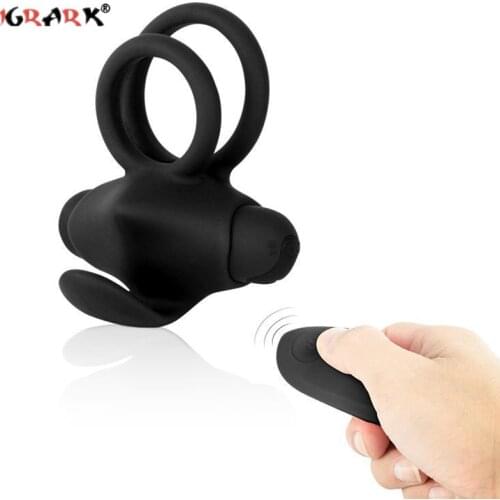 Cock Ring Vibrator Remote Glans Penis Vibration Rings Electric Sex Toys for Men 10 Modes Cock Scrotum Penis Enlargement Exercise