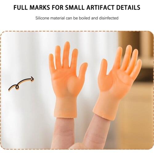 2Pcs Mini Creative Simulation Left Right Hands Finger Toy Silicone Children Toy Novelty Interesting Finger Toys Halloween Gifts