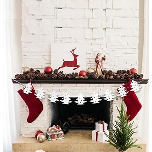 Creative Christmas Tree Card Pull Flower Paper Ornaments New Year Day Holiday Banner Hanging Banner Party Decoration