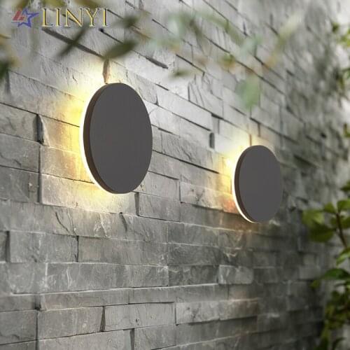 Round Square LED Wall Lamp Outdoor Waterproof IP65 Garden Decorative Wall Light Porch Corridor Lighting Bathroom Light Fixtures