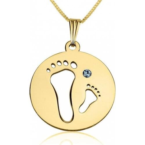 Fashion jewelry cute pretty Footprint pendant Necklace women choker chain necklace Moms Baby Shower Necklace gift