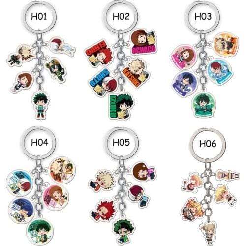 My Hero Academia Keychain Todoroki Shouto Cosplay Transparent Acrylic Key Chain Cute Funny Jewelry Fans Gift