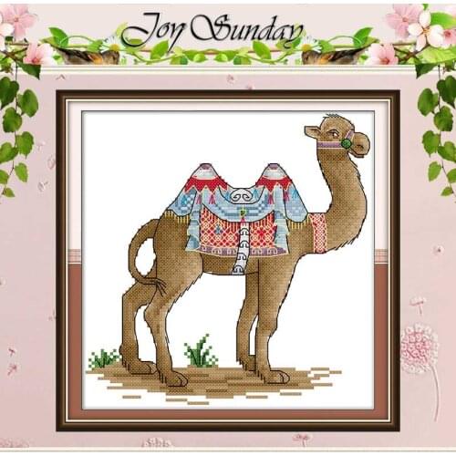 Dress Up The Camels Counted 11CT 14CT Animals Cross Stitch Sets DIY Chinese Cross-stitch Kits Embroidery Needlework Home Decor