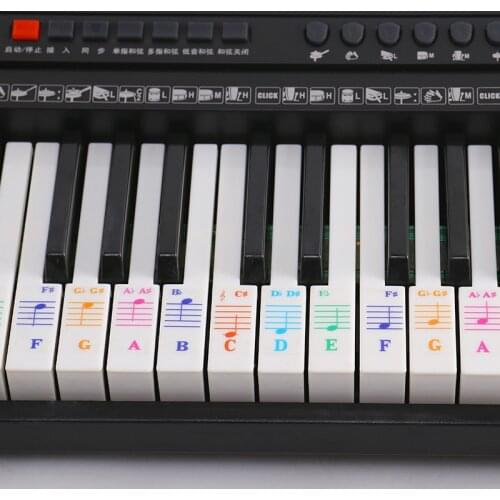 49/61/76/88 Key Electronic Piano Keyboard Sticker Music Learner Stave Note Decal