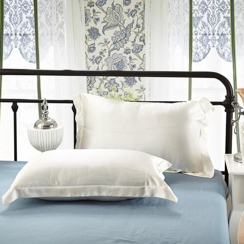 2 Pcs Emulation Silk Satin Pillowcase Luxury Pillow Case Single Solid White Color Pillow Covers 54x84cm for Home Bed Throw