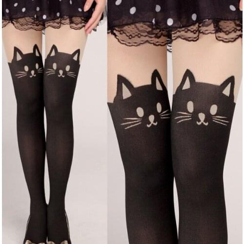 New Sexy Stockings Women Tights Cute Tail Leggins Female Bow Devil Cartoon Cat Pantyhose Sheer Stocking Tights
