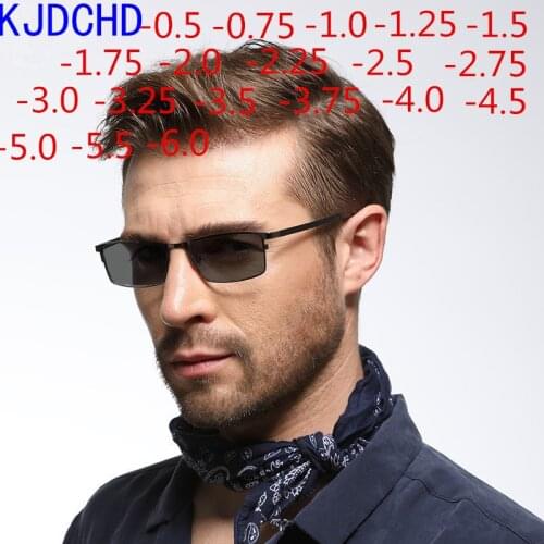 New ultra-light titanium alloy transitional color changing sunlight finished myopia glasses men and women optical glasses