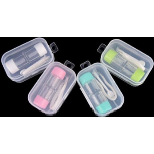Simple cute RGP Rigid plastic clear smooth transparent contact lens case for lenses container box for glasses