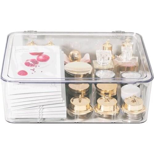 Clear Acrylic Makeup Organizer Big Capacity Facial Mask Cosmetic Storage Box Dust-proof Lipstick Holder Perfume Organizer Box