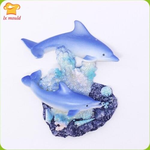 DOLPHIN SILICONE SOAP MOLD plaster resin polymer clay wax mould