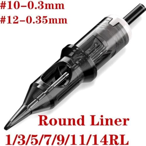 Tattoo Cartridge Needles Round Liner 0.35mm Disposable Tattoo needles for Tattoo Machine 20Pcs 1205rl 1201rl 1203rl