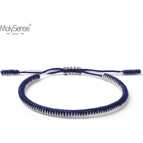 MolySense Tibetan Buddhist Love Lucky Charm Tibetan Bracelets & Bangles For Women Men Handmade Braided Knots Rope Budda Bracelet