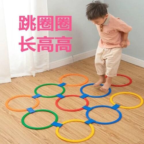 Kindergarten teaching aids childrens physical training equipment sports outdoor sentiment toys jump house jump circle jump grid