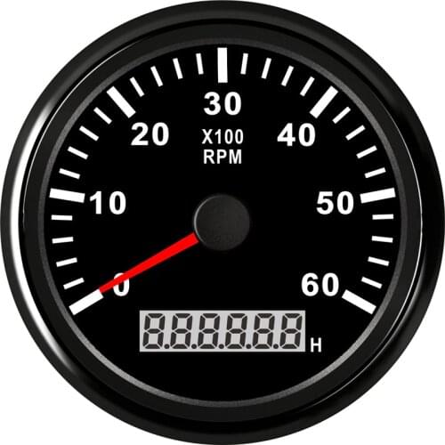 85mm Waterproof Marine Boat Tachometer Gauge 8000 RPM 6000 RPM Gauge With Hour Meter Marine Tachometer 9V~32V Red Backlight