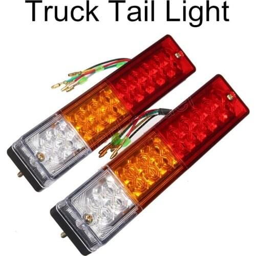 24V 2 pcs 20 LED ATV Trailer Truck Tail Light Lamp Yacht Car-Trailer Taillight Reverse Brake Turn Lights white red amber color