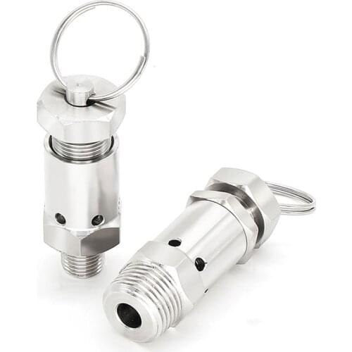 1/4" 1/2" BSP 1 2 3 4 5 6 Bar 0.5-10 Bar 304 Stainless Sanitary Spring Pressure Relief Safety Valve For Air Compressor Cooker