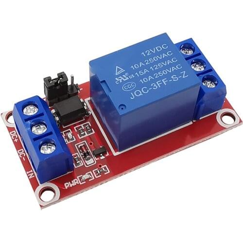 1Piece DC 12V 1 Channel Relay Module with Optocoupler Shield Board Support High / Low Level Trigger Relay Module for Arduino