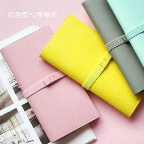 1pcs simple fresh and lovely color collection PU traveler account book daily plan square hand account note notebook