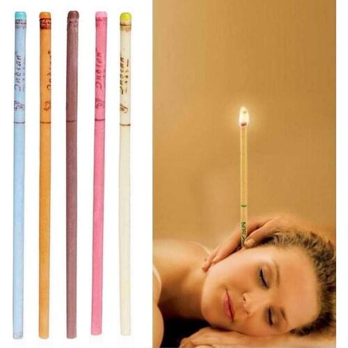 10Pcs Ear Cleaner Wax Removal Candle Cleaning Candles Quiet Horn With Plug Ear Maintenance Matching Tray