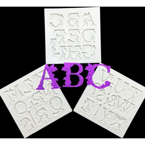 3 pcs Uppercase Letter Alphabet Silicone Mold Sugarcraft Chocolate Cupcake Baking Mold Fondant Cake Decorating Tools