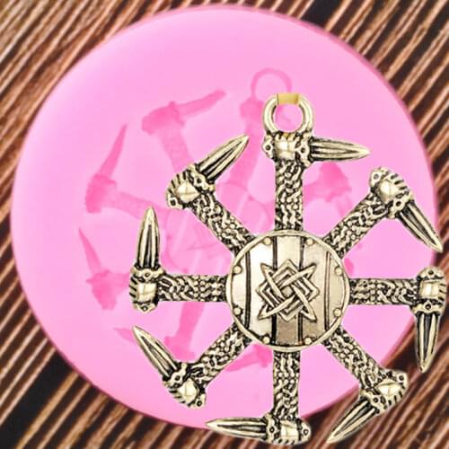 3D Wolf Mace Silicone Keychain Mould Pendant Polymer Clay DIY Jewelry Epoxy Resin Moulds