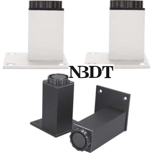 4Pcs Square 38MM Silver Matte Black Aluminum Alloy Furniture Table TV Cabinet Cupboard Sofa Couch Leg Leveling Feet Leveler