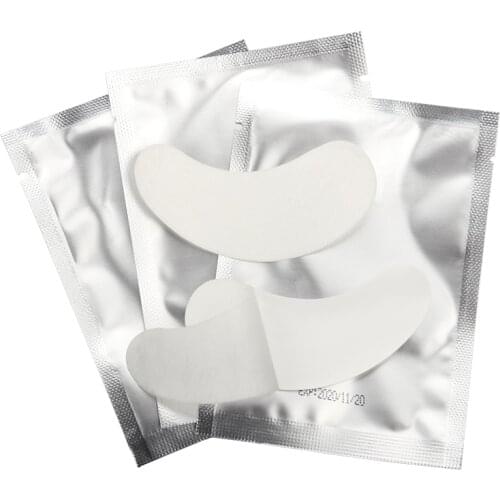 50 Pair Eyelash Pad Gel Patch Grafting Eyelashes Under Eye Patches for Eyelash Extension Paper Sticker Silver Wraps Makeup Tools