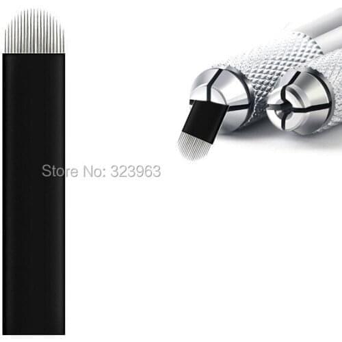 500pcs Laminas Tebori U 0.2mm Microblading for Permanent Makeup Eyebrow Lip Microblade Needles Tattoo Blades for Manual Pen