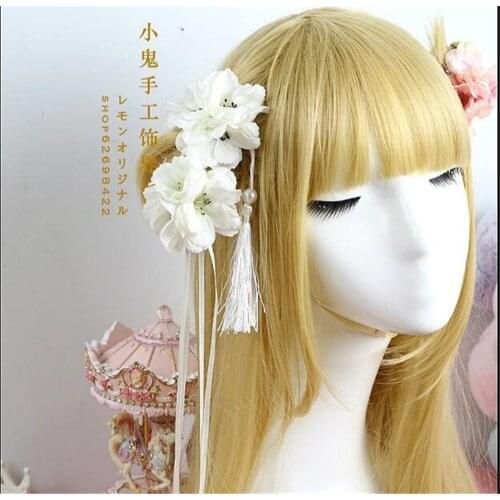 Hair Accessories Hanfu Kimono Daily Fresh Hair Tassel flowers Hair Clip Girl Ancient Costume Hairpin Jewelry B576