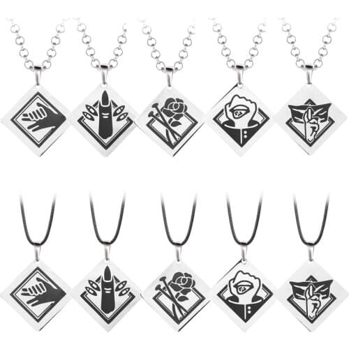 Anime 5 Styles Jujutsu Kaisen Gojo Satoru Necklace Choker Stainless Steel Chaveiro Itadori Yuji Megumi Necklace Gift Accessory
