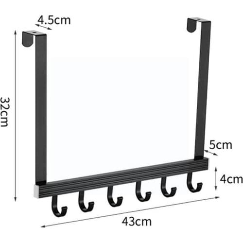 Punch-Free Coat Hook Behind Door Wall Hanger Hanging Bedroom Towel Room Clothes Key Handbag Cap Living Rack Door-Back Shelf T5C5