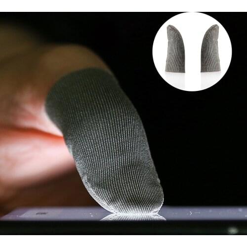 2pcs/1pair Finger Cover Game Controller for PUBG Sweat Proof Sensitive Non-Scratch Touch Screen Gaming 24-pin Silver Cloth