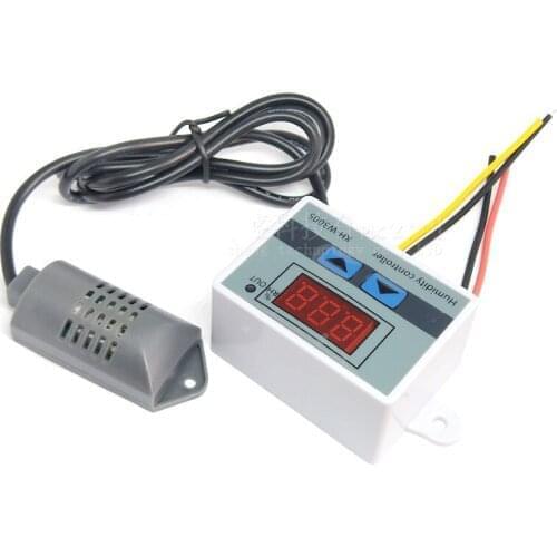 50Pcs/Lot Digital Humidity Controller XH-W3005 12V 24V 220V Humidistat Hygrometer Control Switch Regulator + Humidity Sensor