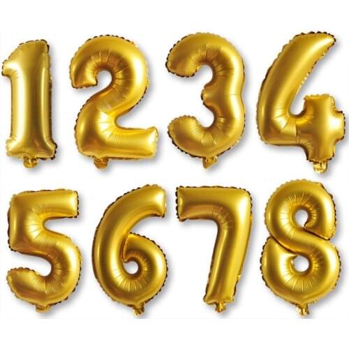 Childrens Couple Birthday Wedding Opening Digital Balloon Decoration Aluminum Film Balloon Decoration Gold Aluminum Foil