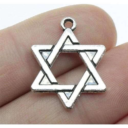 10pcs 20mm Star Of David Pendant David Star Charm Pendant Double Sided Star Of David Charm Pendant