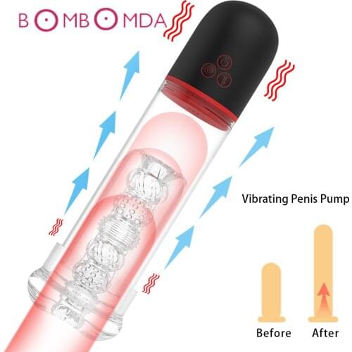 Electric Penis Pump USB Rechargeable Automatic Penis Enlargement Penile Vacuum Pump Penis Extend Massager Adult Sex Toys for Men
