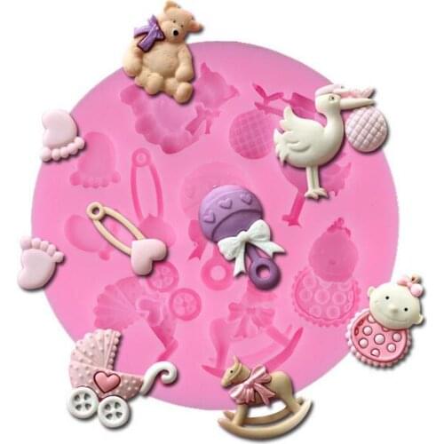 Food-grade Silicone Mold 3D baby animal cockhorse Cake sugar craft Fondant Decoration Mould Bakeware kitchenware bar tool LW0602