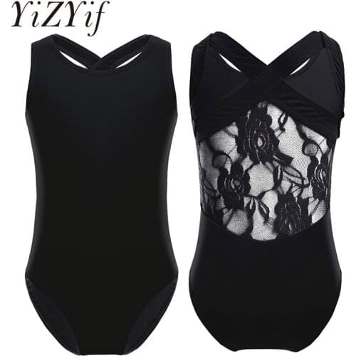 Girls gymnastics clothes kids dresses for girls Ballet Sleeveless Tank Leotard Ballet Dance Gymnastics Leotards with Lace Back